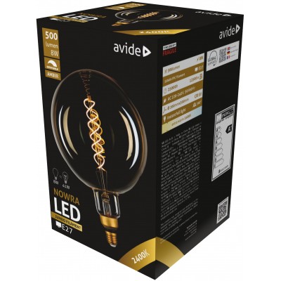 Avide LED Jumbo Filament Nowra 200x300mm Amber 8W E27 2400K Dimmable