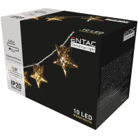 Entac karácsonyi arany csillag 10led IP20 /elem AA/ 1év garancia